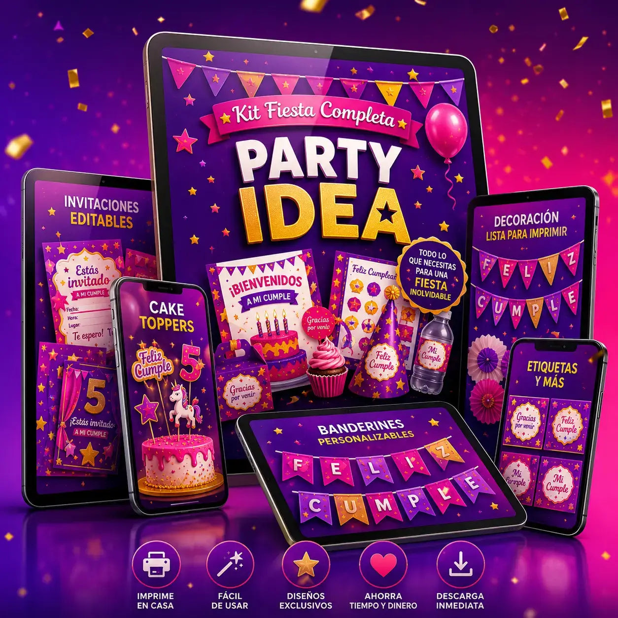 Kit Fiesta Completa | Party Idea + 9 Bonos Regalos